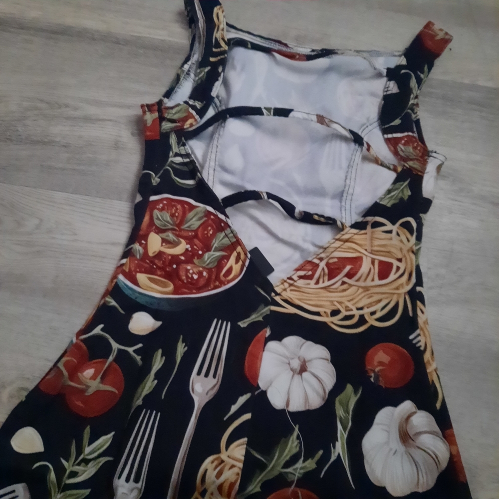 Fashion Nova Pasta Print Mini Dress - Picture 4 of 10